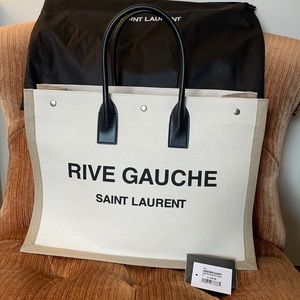 Authentic NWT large Saint Laurent Rive Gauche top handle tote.